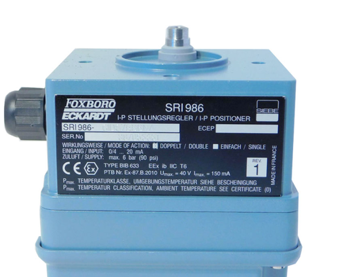 Schneider foxboro Process - SRI986-BIDS7ZZZNA SRI986 ELECTRO-PNEUMATIC POSITIONER, 4 TO 20 MA INPUT, SINGLE ACTING, DIRECT ACTION