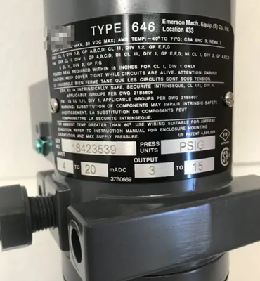 Rosemounte type 646 Electro-Pneumatic Transducer Mounted on a Sliding‐Stem Actuator
