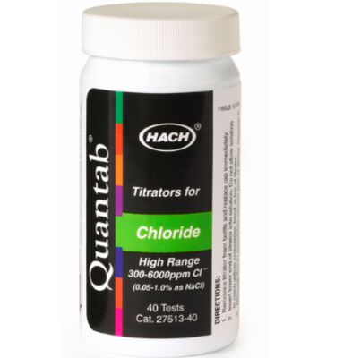 Las bandas de ensayo de cloruro de hach QuanTab, 30-600 mg/L,número del producto: 2744940